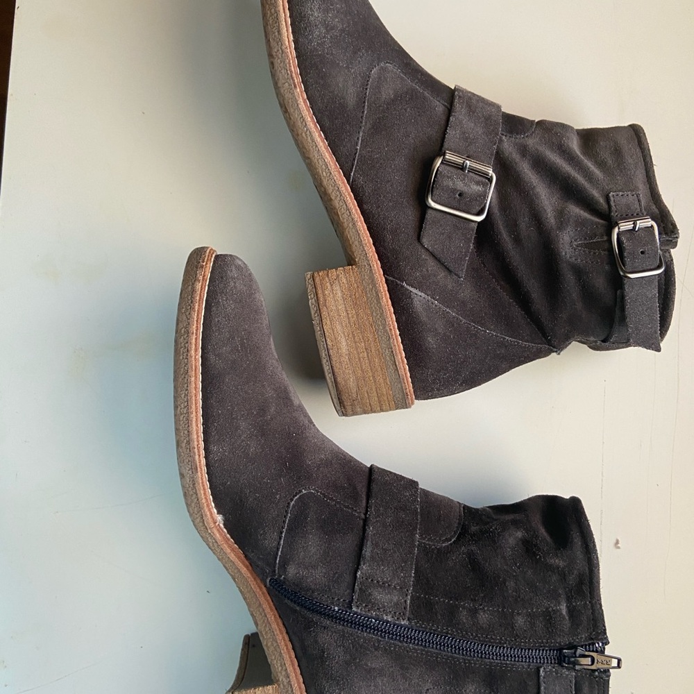 Paul Green Dark Chocolate Brown Suede Ankle Boots 9.5 EUR 7.